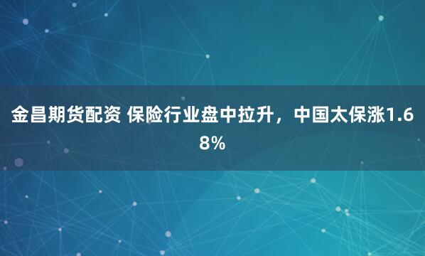 金昌期货配资 保险行业盘中拉升，中国太保涨1.68%