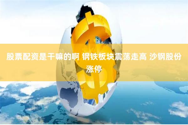 股票配资是干嘛的啊 钢铁板块震荡走高 沙钢股份涨停